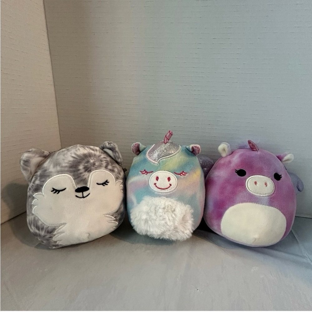 Squishmallows Plush Lot 3 Pegasus Husky Unicorn